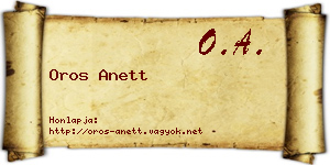 Oros Anett névjegykártya
